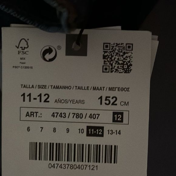 ZARA Kids | Blue | DESTROYED DARK WASH JEANS - Picture 4 of 4